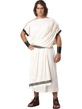 Men's Deluxe Classic Toga Costume Set for Parties, Halloween, and Themed Events